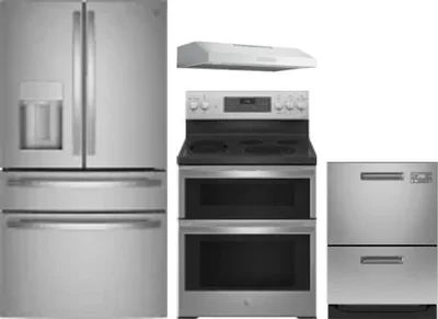 4 Piece Package Includes Refrigerator, Range, Hood And Dishwasher